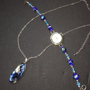 Matching Watch & Necklace NWOT Battery Lock On